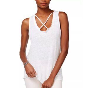 Project Social T | EUC Blue Linen Crescent Tank Size Medium